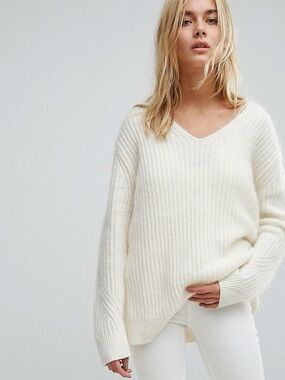 ALLSAINTS Ade V-Neck Sweater Mohair Cashmere Blend